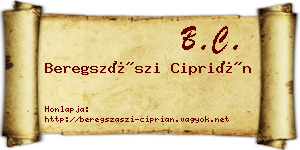 Beregszászi Ciprián névjegykártya